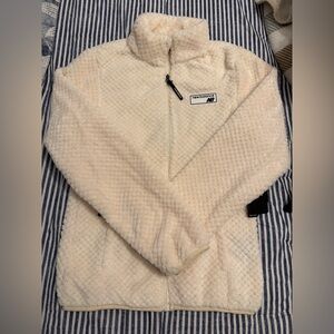 New Balance Off-White Textured Fleece Jacket